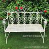 Silla Americana Retro Metal de Hierro Forjado Silla Doble Pastoral Patio Exterior Banco de Descanso Balcón Respaldo Marco de Silla