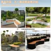Bancos Exteriores y Combinaciones con Maceteros para Áreas Escénicas, Parques, Calles Comerciales y Áreas de Descanso Paisajísticas, con Maceteros de Hierro Forjado