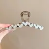 Pinza para el pelo de estrella con garra y estampado de leopardo estilo retro, dulce y fresca, para recogidos, pinza de acetato de gato y tiburón, accesorio de pelo elegante en forma de corazón