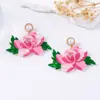Design Criativo de Nicho Transfronteiriço Desenho Animado Acrílico Animal Flores Vegetais e Outros Pérola Imitação Pingente Brincos Femininos