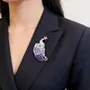 Nova Broche Pavão Ametista Degradê, Acessório de Liga de Zinco de Alta Qualidade e Versátil, Design Exquisito, Alfinete de Lapela