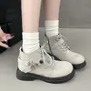 2026 Zapatos de Cuero para Mujer de Estilo Británico con Suela Gruesa, Punta Ancha, Novedad de Otoño, Estilo American College