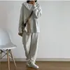 947 # Conjunto Esportivo para Mulheres Primavera e Outono 2025 Estilo Coreano Estudante Solto Moda Celebridade da Internet Casual Conjunto de Duas Peças para Corrida