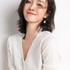 Cárdigan para Mujer en Terciopelo Andy, Corte Holgado, Nuevo Estilo Primavera y Otoño 2024, Suéter de Pico, Tejido de Color Sólido, Modelo Nuevo