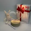 Base luminosa de madera maciza transfronteriza acrílico luz de noche 3d ins creativa borrable diy mensaje tablero de notas en blanco