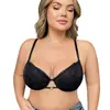 Item popular de exportação transfronteiriça: lingerie plus size feminina, com renda, um design sexy de costas abertas, suporte lateral para evitar vazamento lateral, acolchoamento macio e um efeito push-up para seios pequenos, projetada para prevenir a flacidez