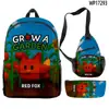 Mochila, Bolso de Hombro, Estuche para Lápices Set de Tres Piezas Juego Transfronterizo 3D Cultiva un Jardín