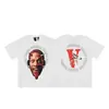 VLONE FOG Trendy Brand Big V Mother Logo Cherry Blossom Manga curta Esboço Bordado Lip Print Graffiti Print Camiseta