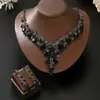 Joyería Ecológica Más Vendida Suministro Transfronterizo Conjunto de Collares de Novia Moda de Gama Alta Cristal Joyería para Vestido de Novia Banquetes