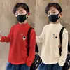 Y2280 # Camiseta Térmica de Capa Base para Niños Otoño e Invierno 2025 Nuevo Estilo para Niños Mayores, Camiseta de Cuello Semi Alto, Top Cálido.