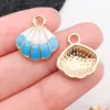 Mezcla 20 colgantes de concha de perla gota de aceite multicolor pulsera de cuentas hecha a mano para llavero accesorios de joyería al por mayor