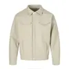 Jaqueta de lapela para trabalho masculina, marca europeia e americana da moda, cor sólida texturizada, jaqueta bomber de beisebol casual solta