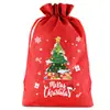 Bolsa de Lino con Cordón Navideña 20*30cm Bolsa de Regalo para Niños Bolsa de Manzana Navideña Bolsa de Regalo con Cordón para Nochebuena