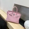 Bolso de Platino con Patrón de Lichi Bolso de Mano de Cuero Genuino Gran Capacidad Bolso Tipo Kelly para Mujer 2026 Nuevo Bolso de Hombro de Moda Tendencia
