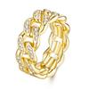 Anillo de Dedo Índice Estilo Hip-Hop Nuevo Transfronterizo Lujo Ligero Gama Alta Anillo Callejero Cubano Europeo y Americano Anillo de Moda Totalmente Incrustado para Hombres y Mujeres