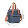 Nova Bolsa de Almoço Portátil de Mão Simples Grande Capacidade Camada Dupla Bolsa Bento para Exterior Conservação de Frescor Piquenique Bolsa de Gelo Bolsa Térmica