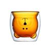 Copo Doméstico Transparente de Vidro de Camada Dupla com Alça Copo de Café de Cor de Alto Valor Copo Simples de Desenho Animado de Urso