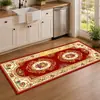 Felpudo de cocina de estilo étnico transfronterizo, impermeable, resistente al aceite y antideslizante, plegable, alfombra de tira larga de cachemira sintética para entrada o pasillo