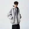 Sudadera con capucha de peso pesado y doble cremallera para hombres y mujeres, cárdigan con capucha de corte holgado, chaqueta deportiva casual estilo americano, versátil para parejas, adecuada para primavera y otoño