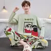 Manga 2026 Fuente Pijama para Hombre Temporada de Primavera y Otoño Largo Casual Talla Grande Holgado Se Puede Usar Fuera de Casa Ropa para el Hogar