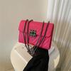 Moda All-match Nova Moda Lock Bag 2022 Simples Moda Retrô Bolsa Quadrada Pequena Ombro Único Crossbody Bolsa Quadrada Pequena