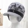 Gorros Cálidos para Mujeres de Mediana Edad y Mayores, Madres, Protección contra el Frío de Otoño e Invierno, Gorros de Punto con Protección para las Orejas para Personas Mayores y Abuelas, Gorros de Lana con Forro de Felpa