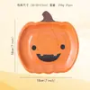 Em estoque transfronteiriço Louça para Festa de Halloween Prato de Papel Descartável de Halloween Prato Sorridente de Abóbora de Ação de Graças