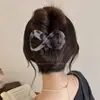 Presilha de bico de pato marrom de cachorro coreano, presilha elegante para coque torcido, presilha de cabelo volumizadora para a parte de trás da cabeça, acessório de cabelo de alta qualidade