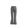 Calça "skin-feel" de pele à mostra, calça cropped de cintura alta, respirável e fresca, com leve boca de sino para mulheres, verão, levanta bumbum, modeladora, calça de yoga