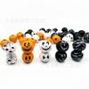 Contas de Madeira de Halloween de 20mm Contas de Madeira Impressas Ghostface Contas de Madeira Teia de Aranha Contas Redondas Decorativas Acessórios para Joias Artesanais DIY