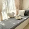 Almofada de pelúcia de pelo de coelho sintético para bay window estilo ins almofada de pelúcia para peitoril de janela de quarto antiderrapante lavável à máquina toque de alta qualidade vendas diretas da fábrica