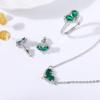 Nuevo conjunto de joyas para mujer con anillo de tesoro de color amoroso, collar en forma de corazón, pendientes, conjunto de joyas multicolor opcional