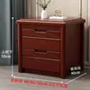 Conjunto Completo de Mesa de Cabeceira de Madeira Maciça, Armário de Armazenamento Doméstico Moderno Simples Estilo Chinês para Quarto, Armário Grande Simples de 3 Camadas ao Lado da Cama