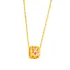 Set de Joyería Étnica Chapado en Oro de Xinjiang con Pulsera de Calabaza Rojo Rosa de Diamantes Completos, Anillo y Collar Lulutong para Mujer, Lujo Ligero