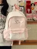 Mochila Fofa Estilo College Nova para Meninas, Bolsa Escolar Versátil e Simples Color-Blocking, Mochila Leve e Versátil para Mulheres