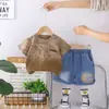 Conjunto de Verano para Niños 2026 Estilo Nuevo Conjunto Delgado de Verano para Niños con Estampado Completo de Letras Conjunto de Dos Piezas de Manga Corta Venta al por Mayor