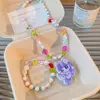 Acessórios Infantis Meninas Desenho Animado Princesa Conjunto de Colar e Pulseira com Contas Colar com Pingente de Menina Acessórios de Joias para Bebê