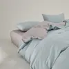 Conjunto de Roupa de Cama Luxuoso de Algodão Puro de Alta Densidade Fio 100S Cetim Algodão de Fibra Longa Cor Sólida Conjunto de Quatro Peças, Peça Única Dropshipping