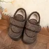 Nuevas Pantuflas de Felpa y Algodón 2025 para Mujer Otoño e Invierno Exterior de Lana de Cordero Bolsa con Velcro Tacón Zapatos de Algodón Cálidos para Interiores para Mujer