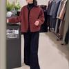 241063 Da Ai Mei Yi Yuan Outono 2026 Novo Casaco de Corte Amplo de Alta Qualidade para Mulheres Petite Calça Reta Fashion