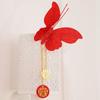 Venta al por mayor de pegatinas de pared de mariposa roja de simulación tridimensional de dos papeles para bodas, suministros de decoración de pared para el fondo de la sala de bodas
