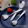 Colher de Mesa Plana de Aço Inoxidável 304 Doméstica, Colher Quadrada para Sorvete, Colher Criativa para Sobremesas Infantis, Pode Ser Gravada a Laser com Logo para Sobremesas