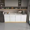 Balcão de Bar com Armário Integrado, Mesa de Centro de Parede, Aparador, Tampo de Mármore, Armário de Chá, Bar de Café com Pia
