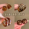 Pendientes Geométricos de Resina Maillard Silver Needle con Diseño Vintage, Pendientes de Botón de Nicho con un Toque de Lujo Ligero y Alta Gama, Pendientes Elegantes para Mujer