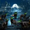 Letrero de Halloween para patio con ojos brillantes de gato negro para jardín al aire libre, decoración para fiestas navideñas