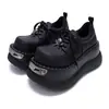 Estilo Japonês Sola Grossa Milennial Harajuku Estilo Garota Popular Sapatos Plataforma Sola Grossa 2024 Primavera Retro Plataforma Sapatos de Couro Sapatos Punk