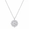 Colar Calidoscópio Banhado a Platina Design de Nicho Feminino Pingente de Moissanita Colar Clavícula Joias Transfronteiriças Atacado