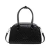 Bolso de bolos tejido retro moderno, gran capacidad, bolso de mano casual francés 2026, bolso de hombro y bandolera para mujer