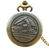 Reloj de bolsillo de locomotora de vapor retro de bronce de moda al por mayor reloj de bolsillo de locomotora grande hueco retro multiestilo