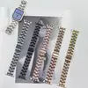 Para Apple Applewatch S8 Relógio Novo liga de grão reto fivela dobrável iwatch se pulseira de metal